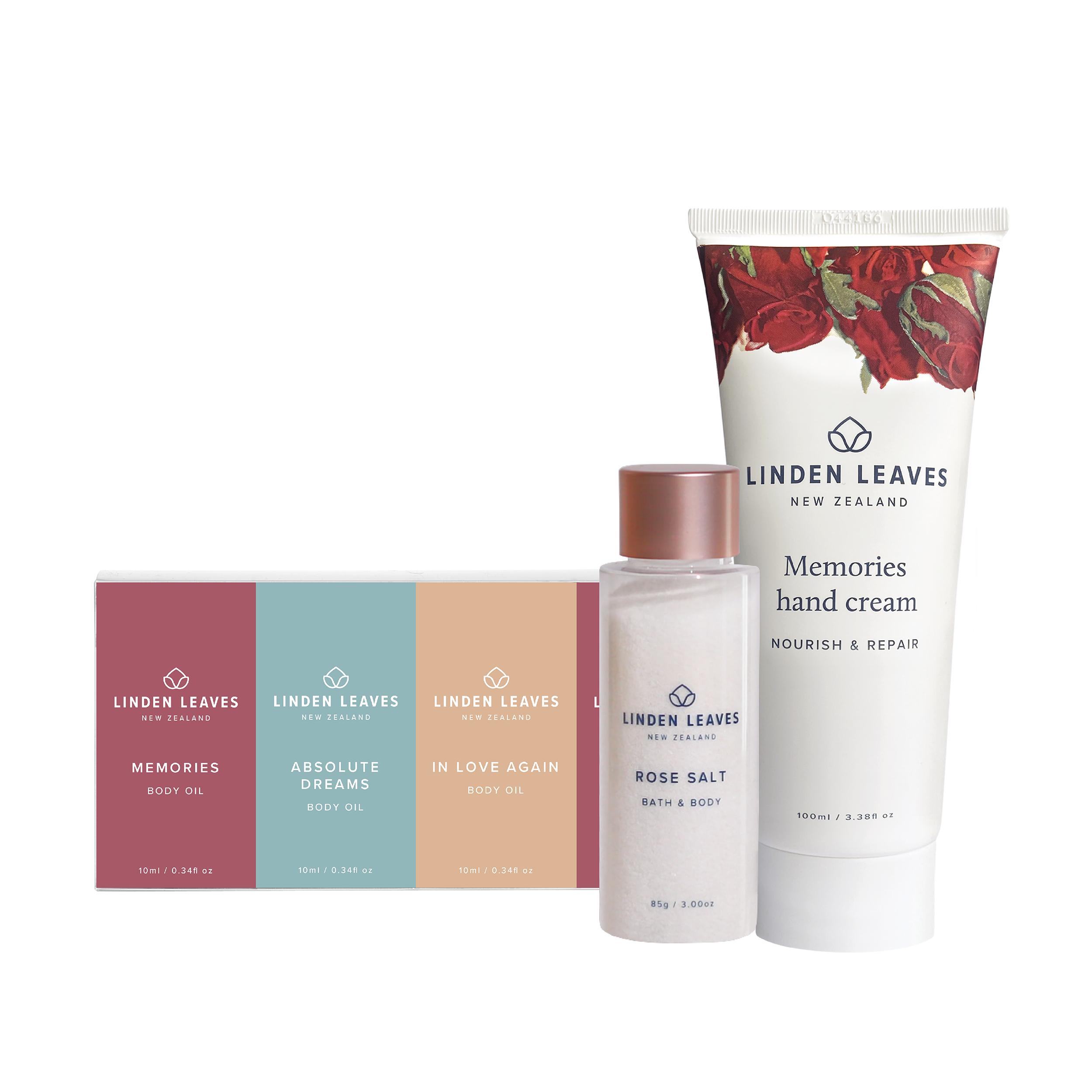 Body Oil Selection, Rose Salt & Memories Hand Cream