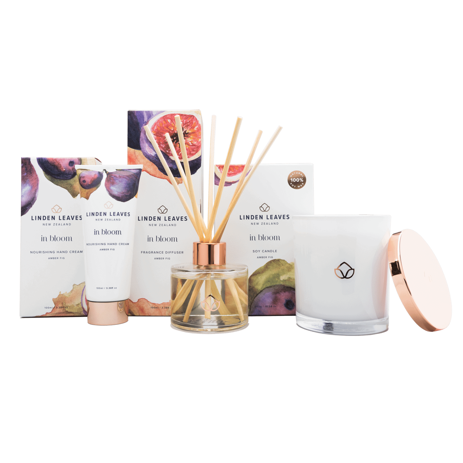 Amber Fig Candle, Diffuser And Hand Cream