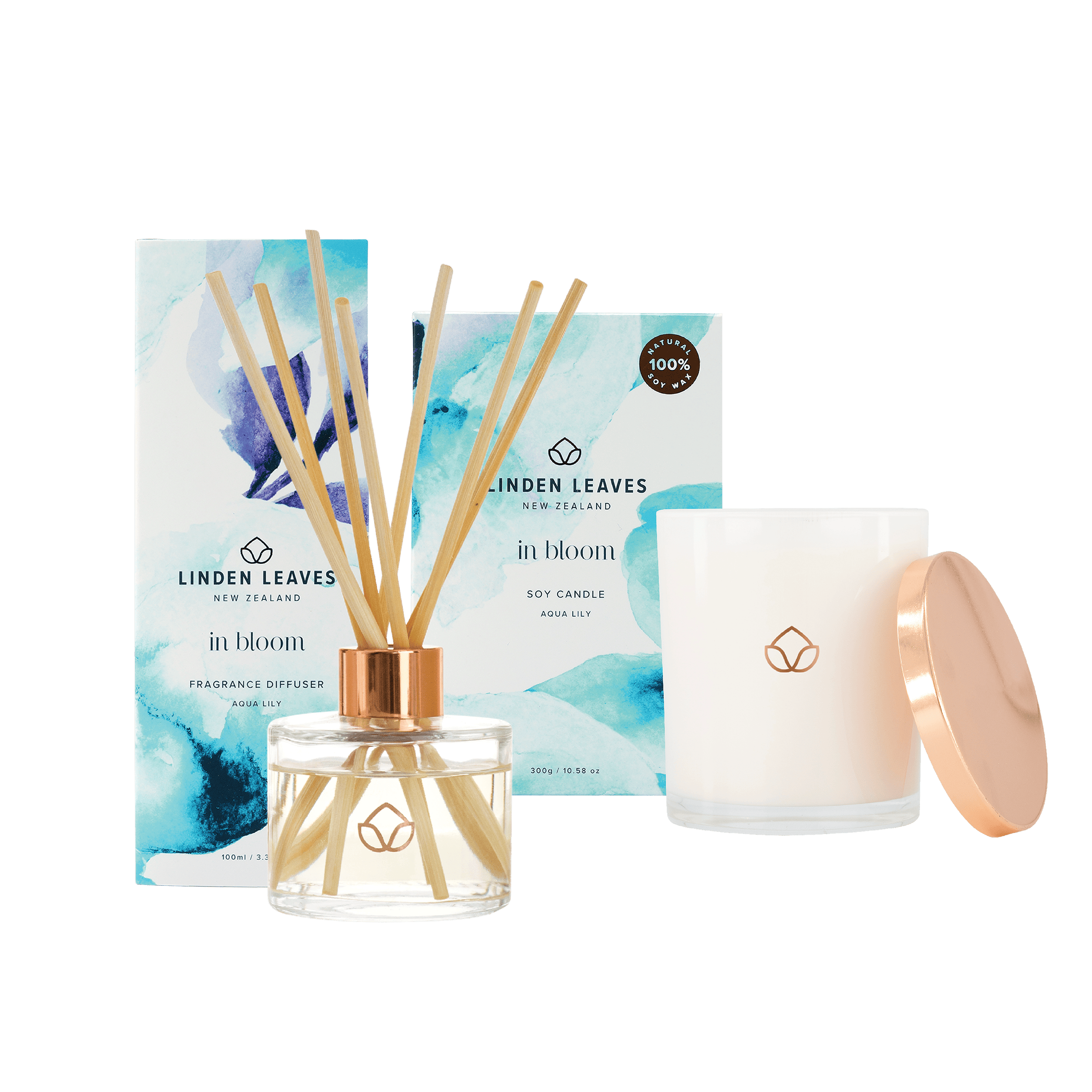 Aqua Lily Fragranced Candle and Diffuser Bundle